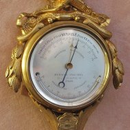 Miniatuur barometer-cartel met thermometer