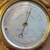 Miniatuur barometer-cartel met thermometer