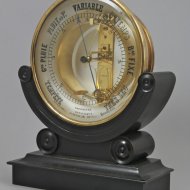 Antieke franse 'Bourdon' tafel- en wand-barometer op zwarte voet.