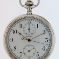 Antiek zilveren Zenith chronograaf zakhorloge