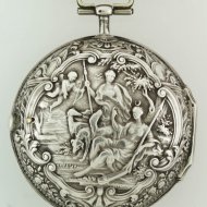 Antiek hollands zilveren spillegang zakhorloge met schijnslinger, gesigneerd Willem Dadelbeek, Utrecht. ca 1740