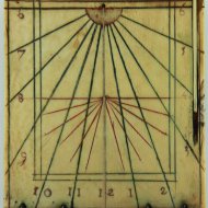 Ivoren vroege vlaamse diptiek zonnewijzer, gedateerd 1553